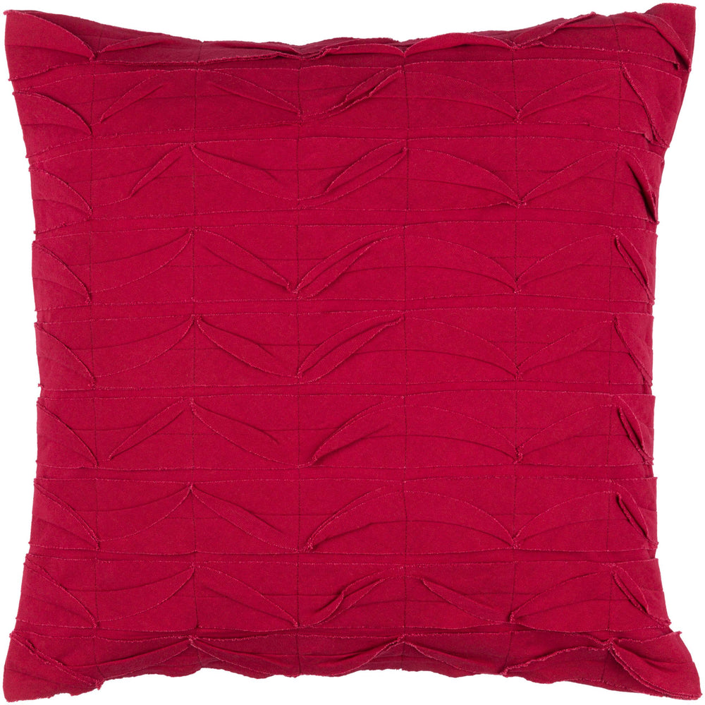 Surya Huckaby 20" X 20" Durable Cotton Accent Pillow - Modern Decor Revitalization With Natural Charm Red Cotton Hb006-1818d