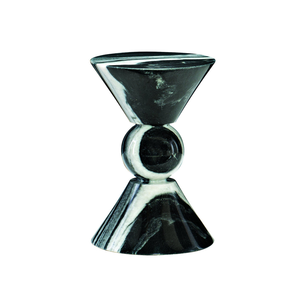 Bernhardt Bernhardt Jax Sculptural Drink Table In Honed Black-And-White Marble — Hourglass Accent Piece 375158