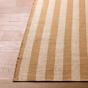 Livabliss Harbor Handwoven Flatweave Rug Recycled Pet Yarn Coastal Indoor Outdoor Accent Tan, Sandstone 9' x 12' HBB2301-912