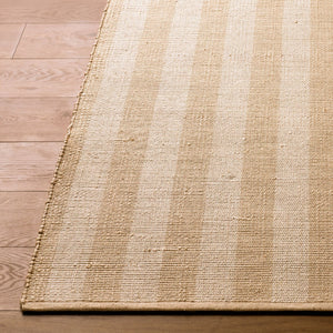 Livabliss Harbor Handwoven Recycled Pet Flatweave Rug Artisan Coastal Bohemian Indoor Outdoor Beige, Cream. 2' x 3' HBB2304-23
