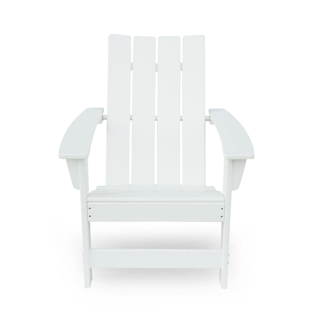 English Elm Encino Outdoor Adirondack Chair All Weather Resin Slatted Patio Seating 68172.00WHI