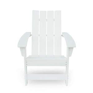 English Elm Encino Outdoor Adirondack Chair All Weather Resin Slatted Patio Seating 68172.00WHI