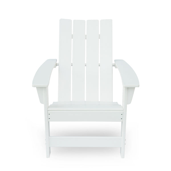 English Elm Encino Outdoor Adirondack Chair All Weather Resin Slatted Patio Seating 68172.00WHI