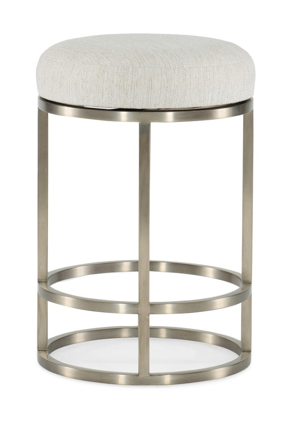 Hooker Furniture Linville Champagne Metal Counter Stool With Remington Porcelain Performance Seat, Timeless Comfort Finish 6150-75450-95