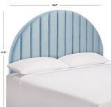 Safavieh Solare Striped Arched Headboard XII23 Slate Blue Velvet  Solid Acacia/ Mdf/Plywood/Velvet HBD6400A-Q