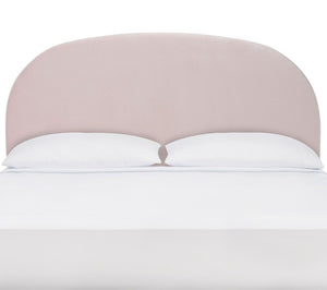 Safavieh Saraya Curved Headboard XII23 Pale Pink Velvet Solid Acacia/ Mdf/Plywood/Velvet HBD6401A-K