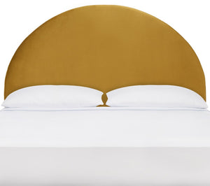 Safavieh Sunnira Arched Headboard XII23 Mustard Velvet Solid Acacia/ Mdf/Plywood/Velvet HBD6402A-Q