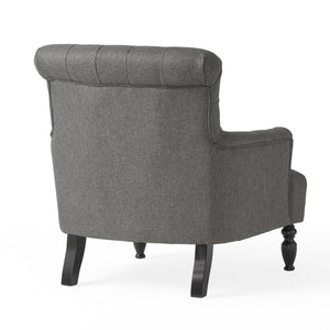 English Elm Christopher Knight Home® - CLUB CHAIR Dark Gray Fabric Accent Chair — Plush Deep Seat, Sturdy Frame, Modern Living Room Style 57752.00DGAY
