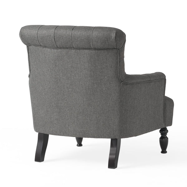 English Elm Christopher Knight Home® - CLUB CHAIR Dark Gray Fabric Accent Chair — Plush Deep Seat, Sturdy Frame, Modern Living Room Style 57752.00DGAY