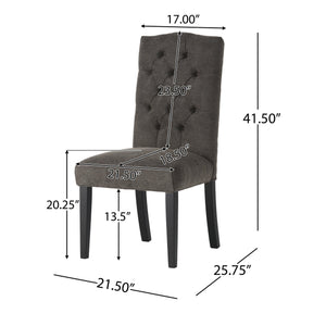 English Elm Harriet Tufted Crown Back Upholstered Dining Chairs Set of Two Formal Elegance 52322.00DGRY