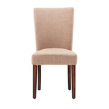 Homelegance By Top-Line Harmonn Linen Parsons Dining Chairs (Set of 2) Beige Rubberwood