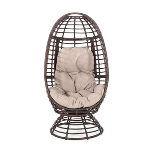 English Elm Christopher Knight Home® - ROBERTSON Rafael Swivel Egg Chair with Faux Rattan, Water‑Resistant Cushion, Handcrafted Patio Lounger 67930.00DBGE