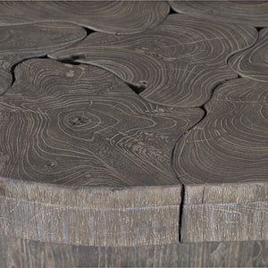 Bernhardt Bernhardt Carbonized Teak Madura Outdoor Dining Table — 60" Round Smoked Truffle Top, Metal Supports K1602