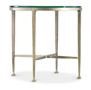 Cora Glass Top Round Side Table M14-80113-95 Champagne; Gold; Silver Hooker Furniture