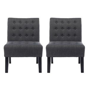 English Elm Accent Slipper Chairs Set of Two Button Tufted Plush Upholstered Living Room Pair 70752.00
