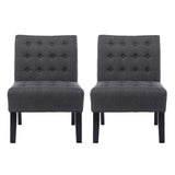 Christopher Knight Home® - Noble House - Lewis Contemporary Fabric Tufted Slipper Chairs - Set of 2