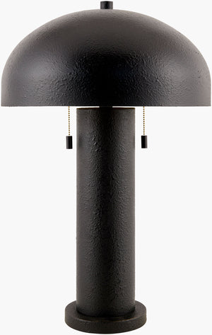 Surya Hobro 25" Tall Hand-painted Accent Table Lamp - Modern Elegance With Timeless Charm For Your Home Body, Black,Base, Black,Shade (Outside), Black,Shade (Inside), Gold,Finial, Black,Harp, Black,Cord, Translucent Iron,Iron,Metal,Metal,Iron Hbr-003