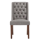 Homelegance By Top-Line Griffin Tufted Linen Upholstered Side Chairs (Set of 2) Grey Rubberwood