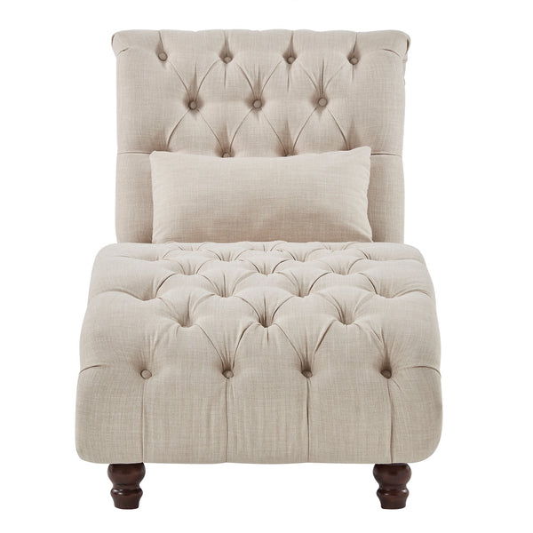 Homelegance By Top-Line Pietro Tufted Oversized Chaise Lounge Beige Linen