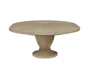A.R.T. Furniture Tamarac Round Dining Table - Dusky Brindle Finish, Extends To 82”, Seating For 4-6, Unique Base Design Beige, Beige Material, Parawood Solids,Oak Veneer,Resin 267225-2352