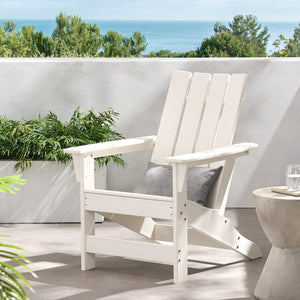 English Elm Encino Outdoor Adirondack Chair All Weather Resin Slatted Patio Seating 68172.00WHI