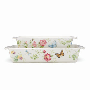 Lenox Butterfly Meadow Rectangular Baker 2-Piece Set Multi, WHITE STONEWARE 894651