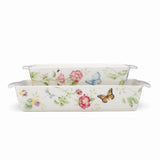 Butterfly Meadow 2-Piece Baker Set: Lively Stoneware for Oven to Table Use