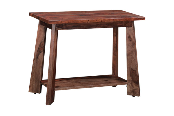 Porter Designs Kalispell Solid Sheesham Wood End Table - Artisan Crafted, Timeless Elegance & Style Natural Wood 05-196-26-2439