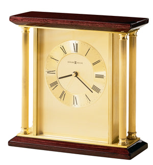Hekman Furniture 645391 Stunning Rosewood & Brass Table Clock - Elegant Quartz Movement, Perfect For Home Or Office Decor Rosewood Carlton Tabletop Clock 645391