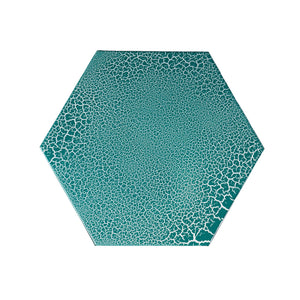 English Elm Eliana Outdoor Iron Nesting Side Tables with Sunburst Cutout and Crackle Finish Patio Accent Set Teal 69740.00CT