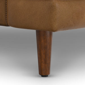 English Elm Livingston 90" Oversized Sofa In Rich Caramel Brown Leather – Mid-Century Modern Comfort & Style B136P159624