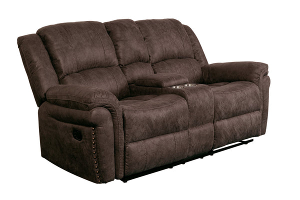 Porter Designs Porter St John Motion Reclining Love Seat - Plush Brown Leather-like Comfort For Stylish Living Brown Fabric 03-201-02-7625
