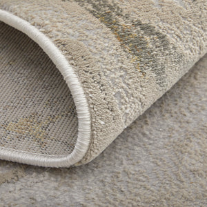 Feizy Rugs Waldor Modern Abstract Rug - Elegant High-low Pile Design For Chic Home Decor, Crafted In Turkey Gold,Ivory,Gray Polypropylene,Polyester 7353602fivy000i71