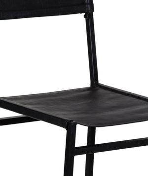 Porter Designs Porter Remy Full-grain Leather Bar Stool In Black - Stylish Comfort With Modern Metal Design Black Metal 07-108-09-8756