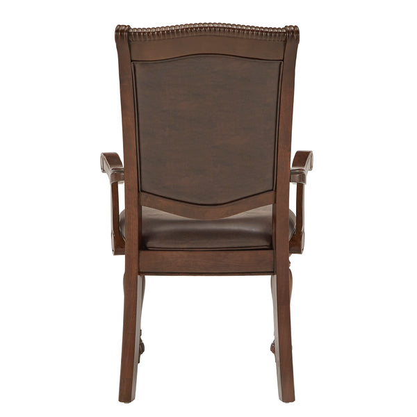 Homelegance By Top-Line Jacklin Brown Faux Leather Dining Chairs (Set of 2) Red Rubberwood