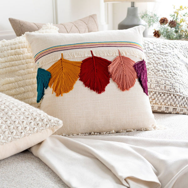 Surya Hachi Cotton Accent Pillow with Indian Geometric Motifs for Bohemian Living Spaces HCI001-1818D