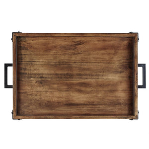 Homelegance By Top-Line Rafferty Rustic Serving Cart Black Wood