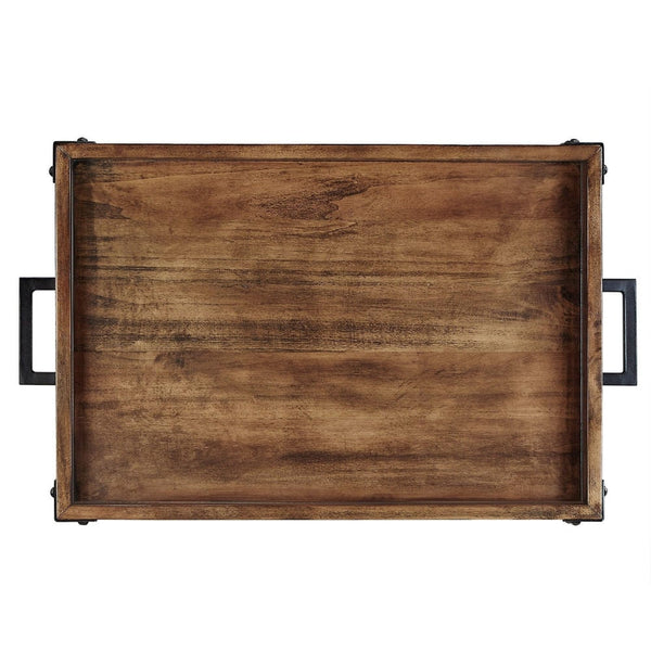 Homelegance By Top-Line Rafferty Rustic Serving Cart Black Wood