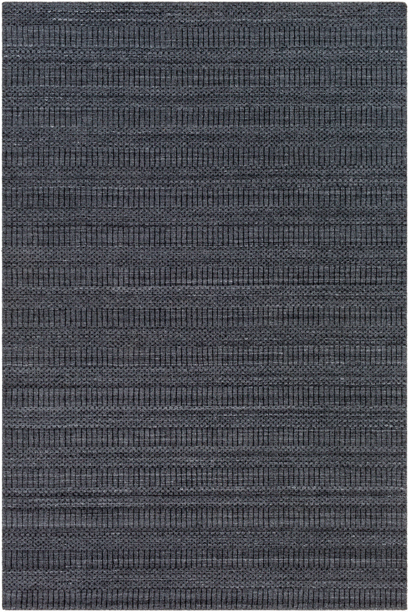 Hickory HCK-2300 9' x 12' Handmade Rug HCK2300-912  Charcoal, Black, Gray Surya