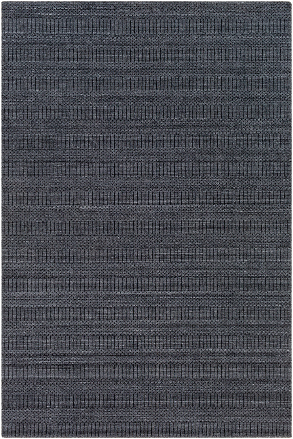 Hickory HCK-2300 9' x 12' Handmade Rug HCK2300-912  Charcoal, Black, Gray Surya