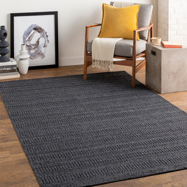 Surya Hickory Modern 2' X 3' Handmade Area Rug In Recycled Pet Yarn - Stylish, Durable, Eco-friendly Decor Charcoal Recycled Pet Yarn Hck2300-23