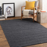 Hickory HCK-2300 9' x 12' Handmade Rug HCK2300-912  Charcoal, Black, Gray Surya