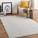 Hickory HCK-2302 9' x 12' Handmade Rug HCK2302-912  Light Beige, Gray, Charcoal Surya