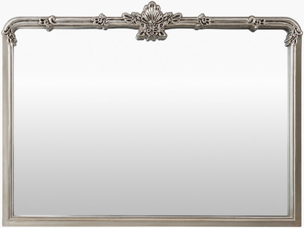 Surya Highclere Elegant 30"H X 40"W Mantel Mirror - Sophisticated Wall Decor To Elevate Your Space! Frame, Metallic ,Silver Manufactured Wood Hcl002-3040