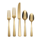 Oneida Aptitude Gold 20-Piece Flatware Set, Mirror Finish, Stainless Steel - Serves 4