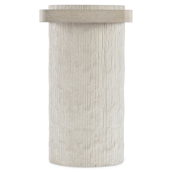 Bernhardt Bernhardt Sculptural Antibes Console Table, 76" Rustic Oak Waterfall Top & Pumice Concrete Pedestal 350911