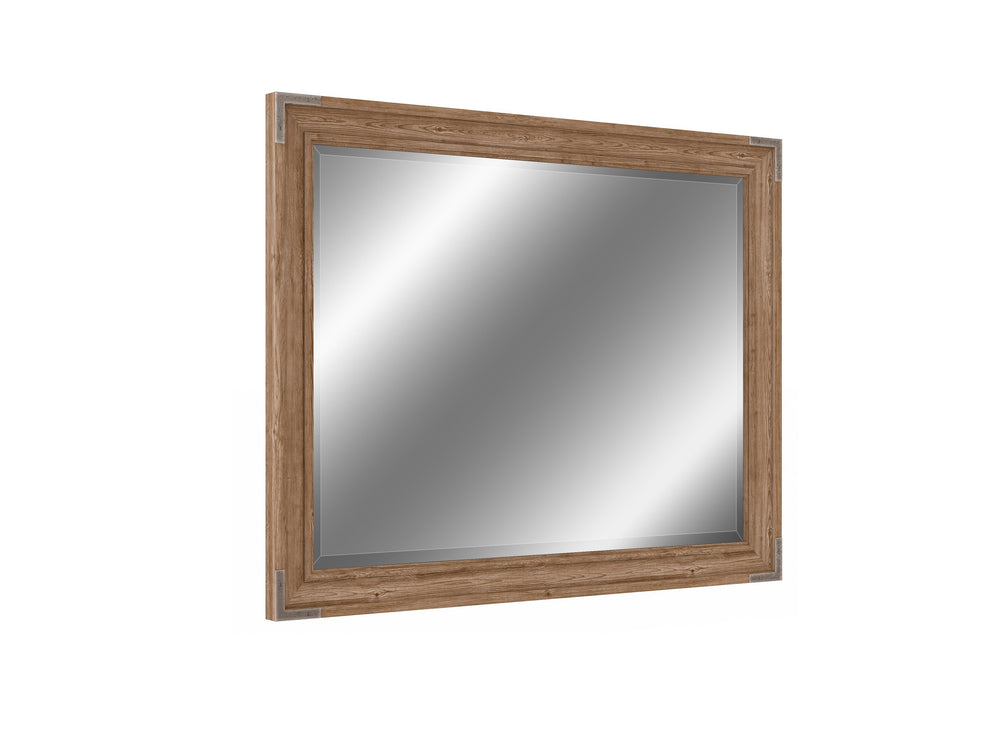 A.R.T. Furniture Passage Mirror - Transitional Natural Oak Design With Beveled Edges And Metal Brackets For Elegance Brown Ash Solids,Knotty Oak Veneers,Metal,Glass 287120-2302