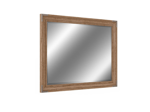 A.R.T. Furniture Passage Mirror - Transitional Natural Oak Design With Beveled Edges And Metal Brackets For Elegance Brown Ash Solids,Knotty Oak Veneers,Metal,Glass 287120-2302