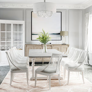 A.R.T. Furniture Somerton Rectangular Dining Table With 18-inch Leaf, Traditional Two-tone Finish, Seats 8 Comfortably Grey, White Parawood Solids,Elm Veneer 303220-2840