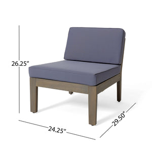 English Elm Grenada Acacia Hardwood Outdoor Sectional with Water Resistant Cushions Patio Set 63702.00GDGRY